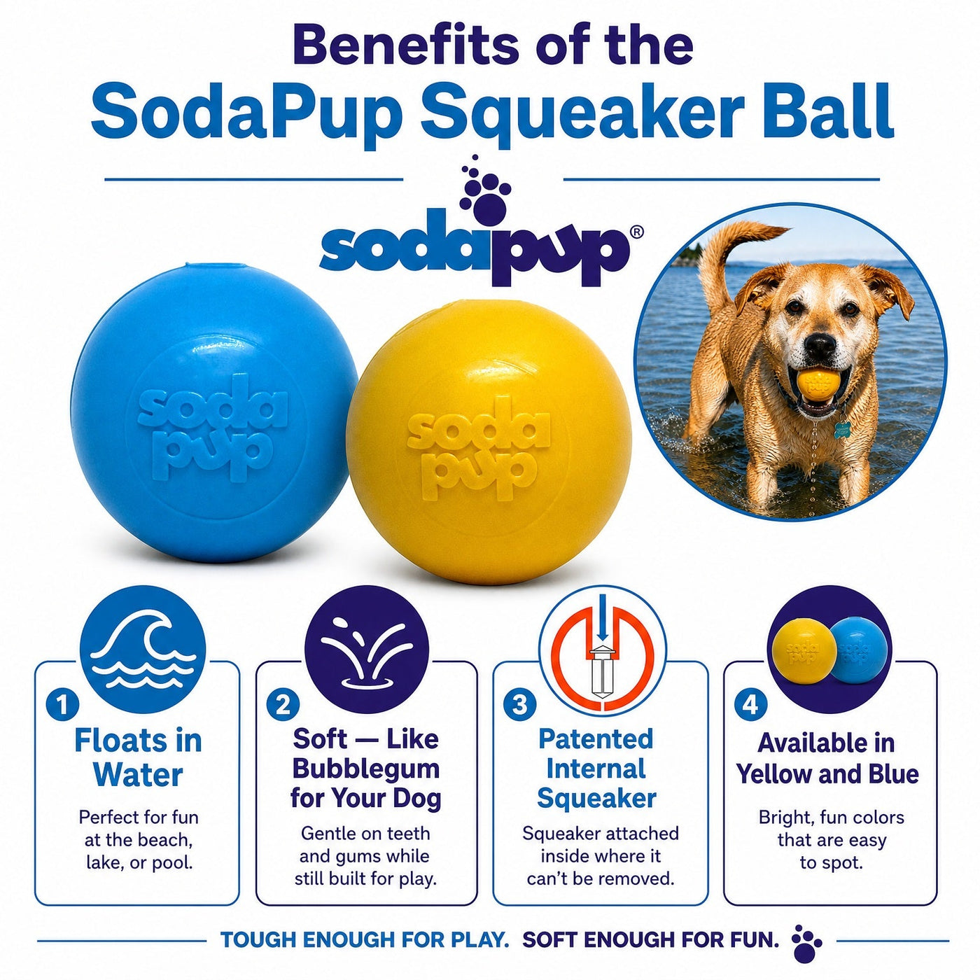 SodaPup PUP-X Squeak Ball