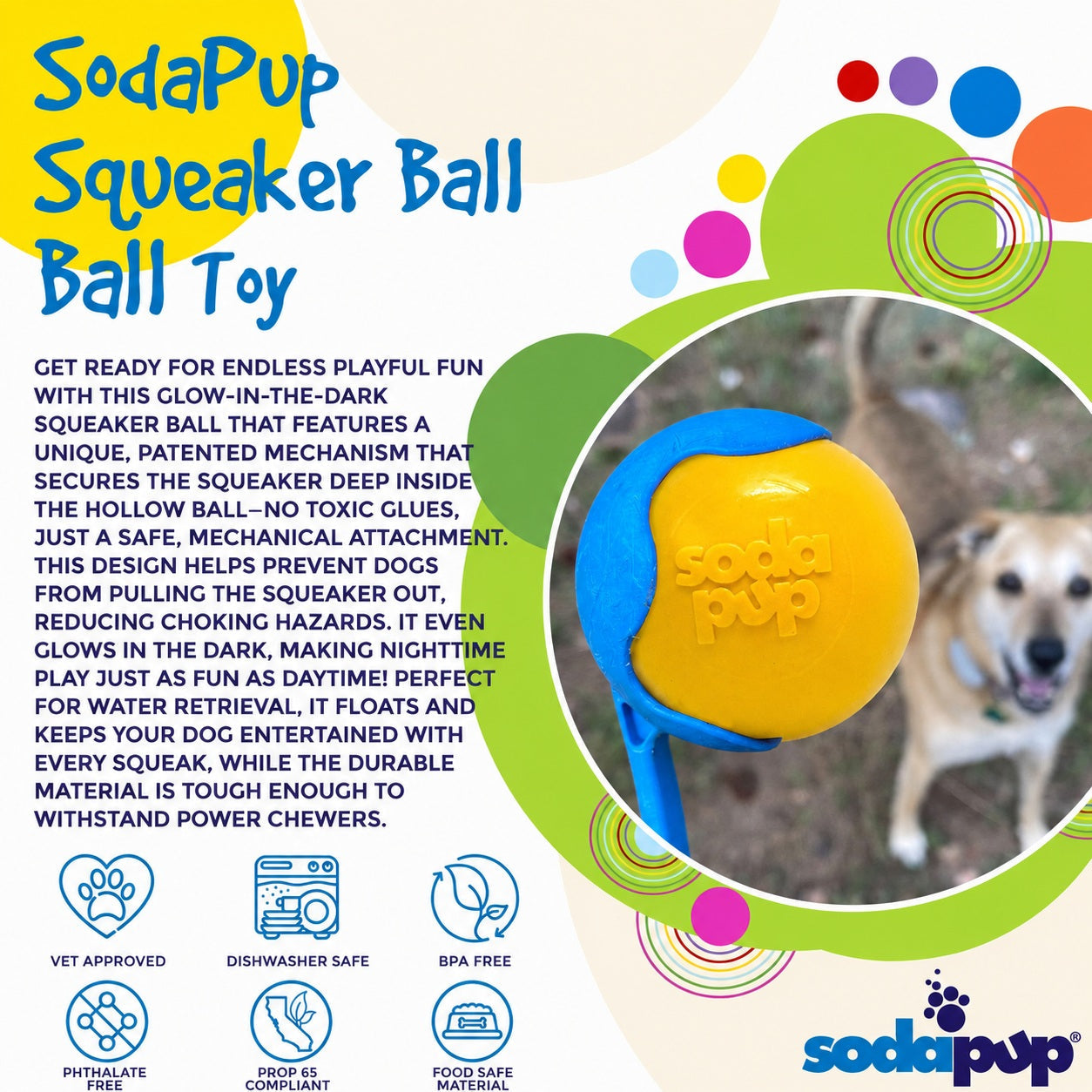 SodaPup PUP-X Squeak Ball
